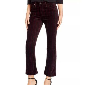 AG Adriano Goldschmied Velvet Flare Jeans Size 29 Jodi Crop Striped Pants 26"